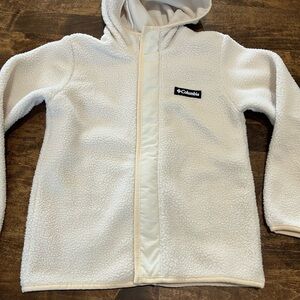 Columbia Kids' White Fleece Jacket with hood